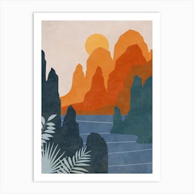 Sunset In The Mountains 12 Art Print