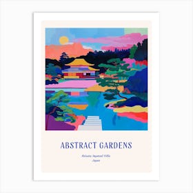 Colourful Gardens Katsura Imperial Villa Japan 2 Blue Poster Art Print