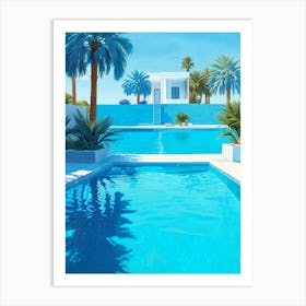 Swimming Pool With Palm Trees Art Print