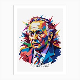 Francis Crick 03 Portrait WPAP Pop Art Art Print