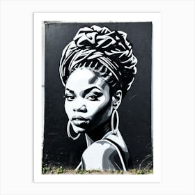 Graffiti Mural Of Beautiful Black Woman 59 Art Print