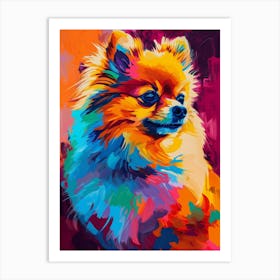 Pomeranian dog colourful Painting Art Print