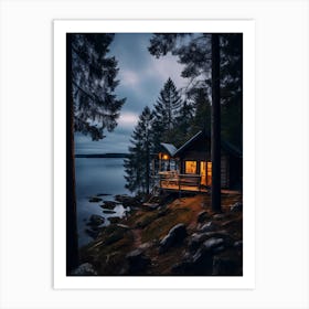 Cabin On The Lake Art Print