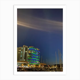 Night Sky Over Marina Art Print