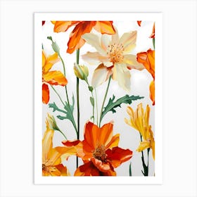 Orange Flowers 9 Art Print