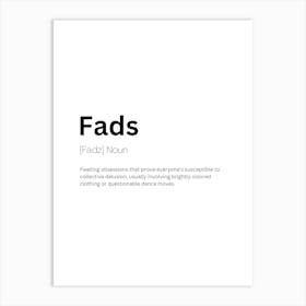 Fads Definition Meaning Poster