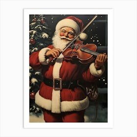 Santa Playing Violin 2 Art Print