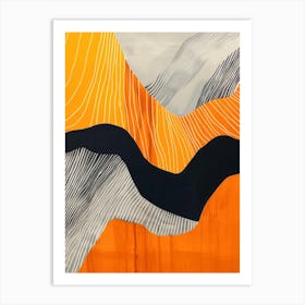 Orange And Black Abstract Painting 3 Art Print