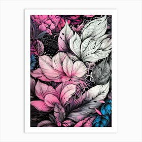 Abstract Floral Pattern nature flora Art Print