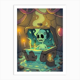 Skeleton In The Chest Art Print