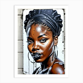 Graffiti Mural Of Beautiful Black Woman 352 Art Print