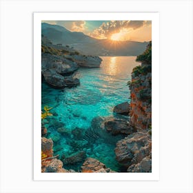 Sunset In Crete Art Print