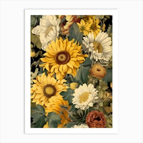 Sunflowers Wallpaper Art Print