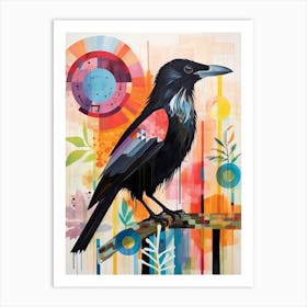 Bird Painting Collage Raven 1 Art Print