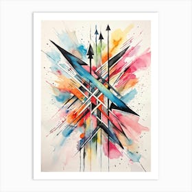 Abstract Design Hand Drawn Arrows And Markings Swirling Pattern Overlapping Lines Varying Line T (2) Art Print