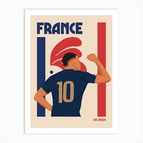 France World Cup Football Retro Illustration Art Print