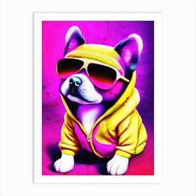 Dog With Sunglasses Art Print