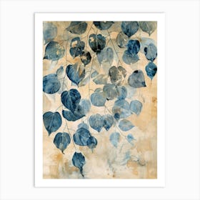 Blue Leaves 12 Art Print