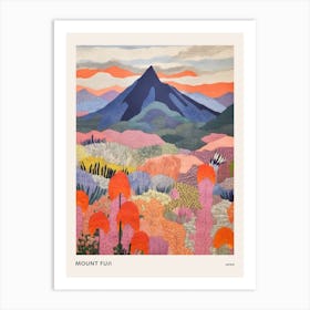 Mount Fuji Japan 1 Colourful Mountain Illustration Poster Art Print