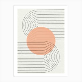 Peach Sun and Arch Art Print