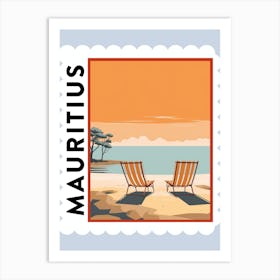 Mauritius 1 Travel Stamp Poster Art Print
