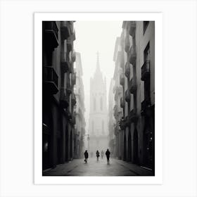 Barcelona, Black And White Analogue Photograph 4 Art Print
