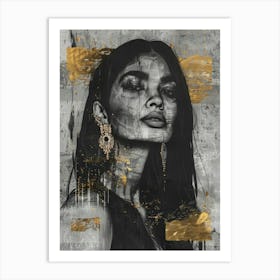 Gold And Black 34 Art Print