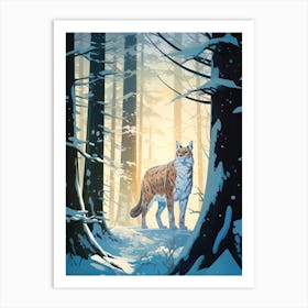 Winter Lynx 2 Illustration Art Print