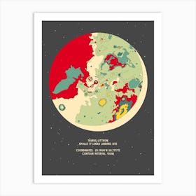 Moon Sphere Apollo 17 Lunar Landing Site Art Print