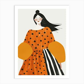 Polka Dot Dress 1 Art Print