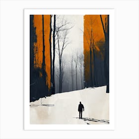 Snowman, Minimalism Art Print