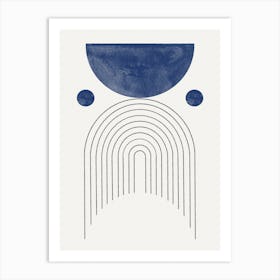 Modern Blue Moon Art Print