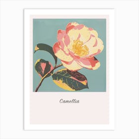 Camellia 2 Square Flower Illustration Poster Art Print