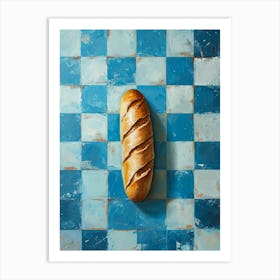 Baguette Blue Checkerboard 1 Art Print