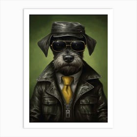 Gangster Dog Miniature Schnauzer Art Print