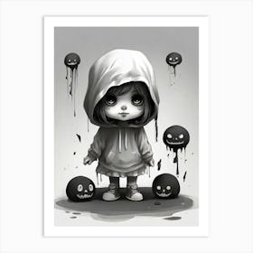 Girl In Hoodie 3 Art Print