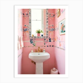 Pink Bathroom 1 Art Print