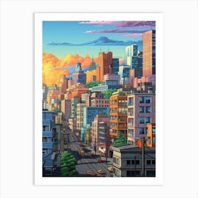 Cityscape Pixel Art 4 Art Print