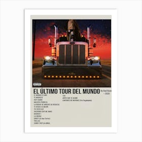 El Último Tour Del Mundo By Bad Bunny 2020 Poster 3 Art Print