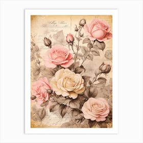 Vintage Roses Print Art Print