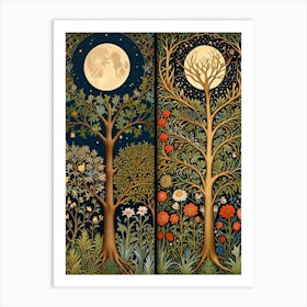 William Morris Print Moonlight Trees Art Print