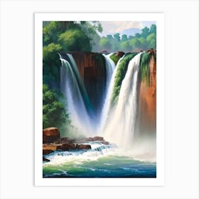 Iguazu Falls Of The South, Argentina Peaceful Oil Art  Art Print
