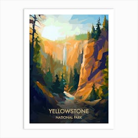 Yellowstone National Park Travel Poster Illustration Style 3 Art Print