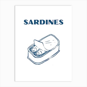 Sardines Wall Art White Background Art Print