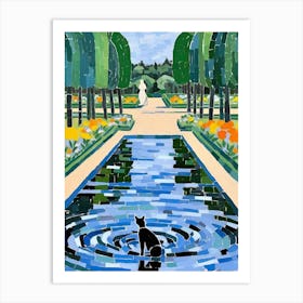 Versailles Gardens France, Cats Matisse Style 4 Art Print