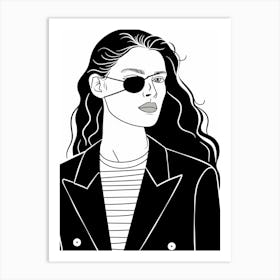 Woman With Glasses 3 Art Print