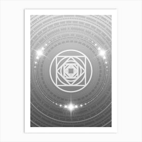 Geometric Glyph in White and Silver with Sparkle Array n.0206 Art Print