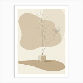 Vase With A Plant Art Print