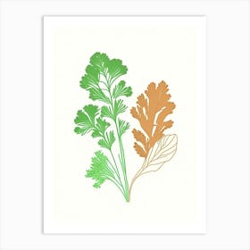 Parsley Spices And Herbs Minimal Line Drawing 3 Art Print