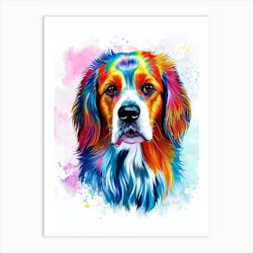 English Setter Rainbow Oil Painting Dog Art Print